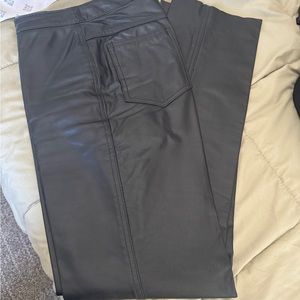 Genuine leather black pants. Size 9.